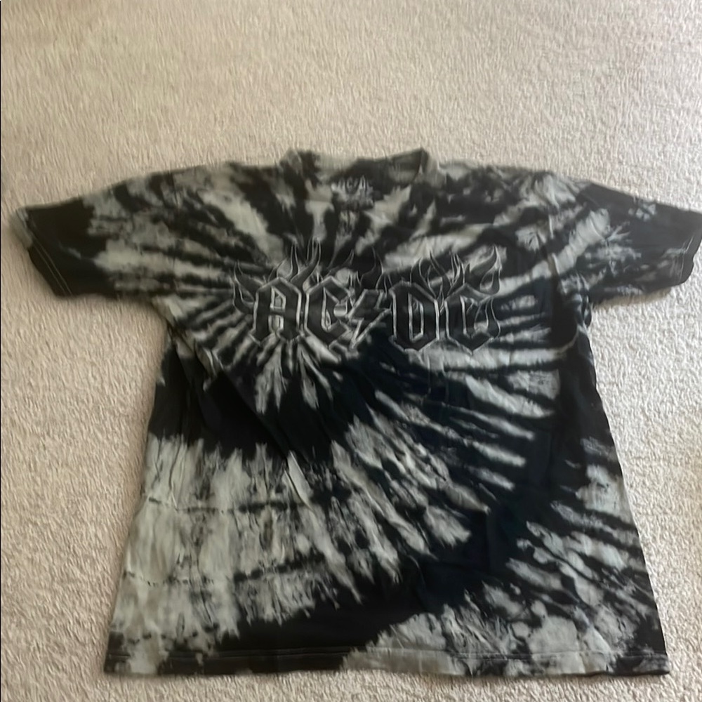 AC/DC Black and White Tie-Dye Kids Tee